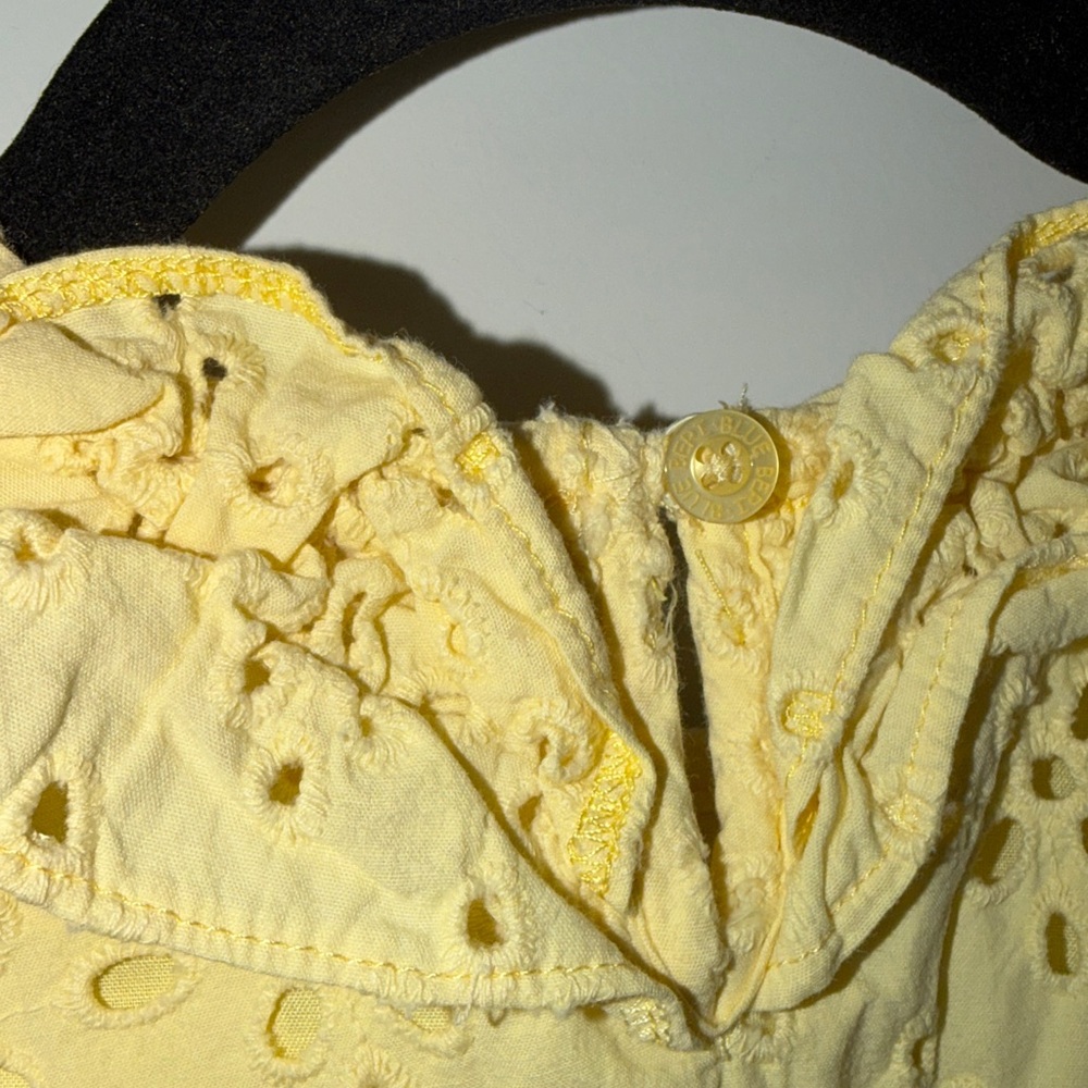Yellow Eyelet Ruffle Bee Ribbon Dress - Picture 4 of 5